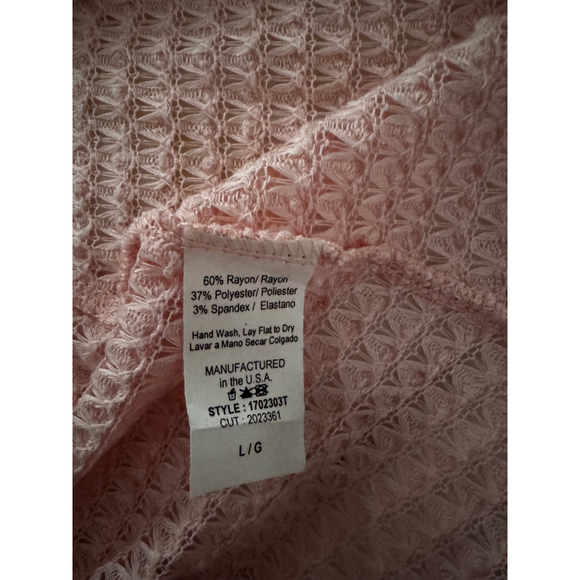 Women's CHRIS & CAROL Pink & White Tunic Top L - Picture 6 of 6